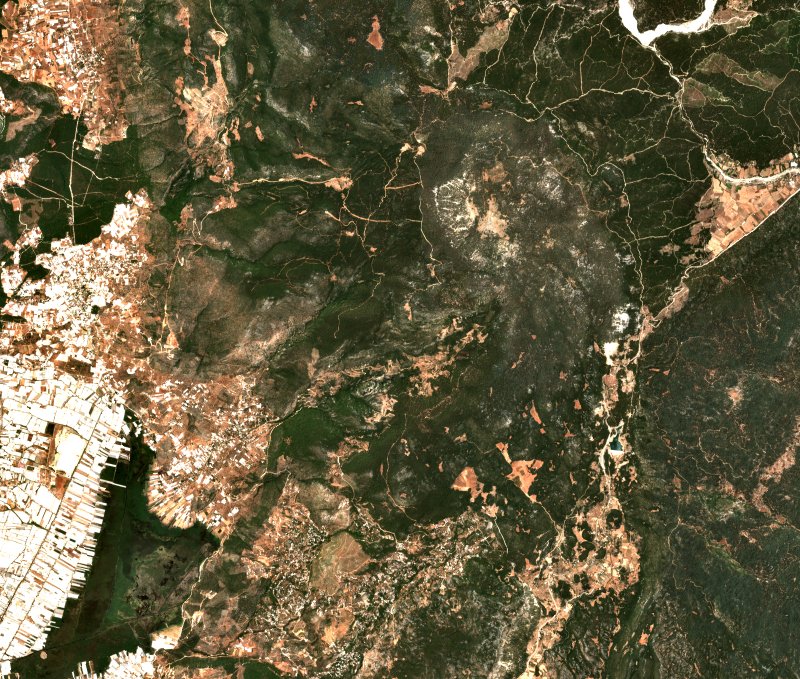 Kaş (TR) vu par Sentinel-2 le 27 juillet