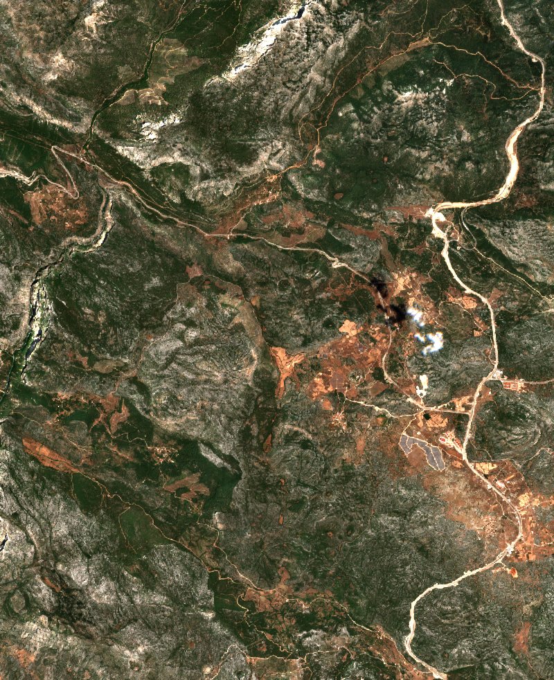 Akseki (TR) vu par Sentinel-2 le 14 juillet