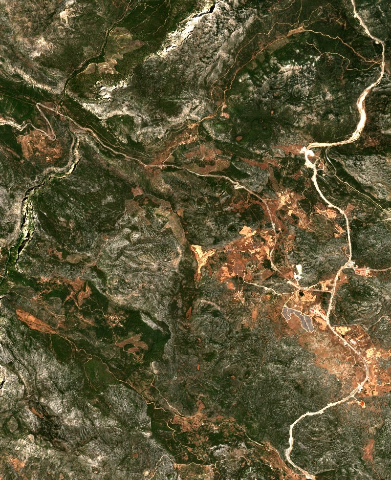 Akseki (TR) vu par Sentinel-2 le 19 juillet