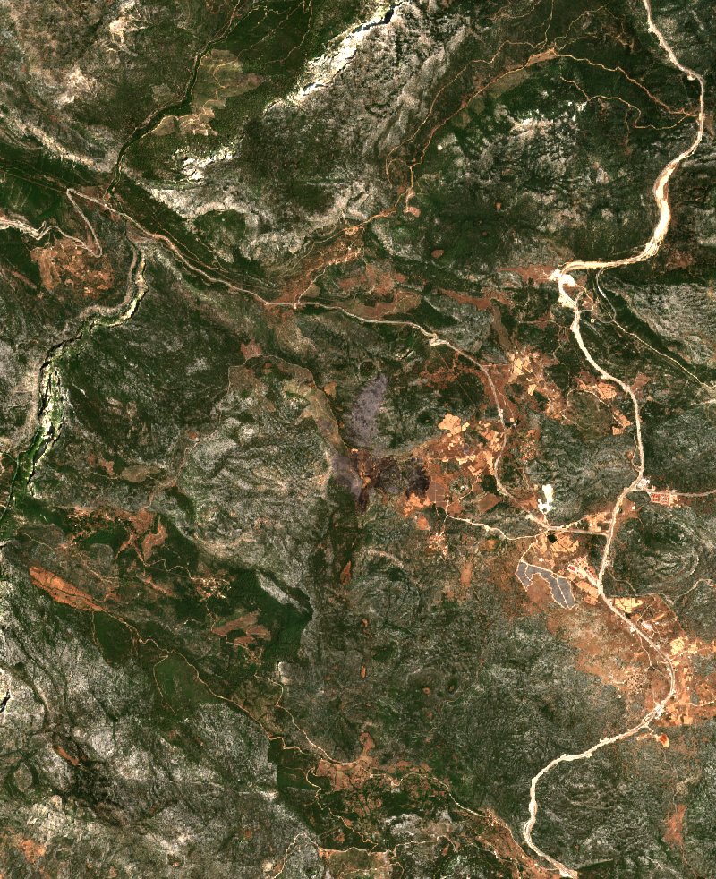 Akseki (TR) vu par Sentinel-2 le 21 juillet
