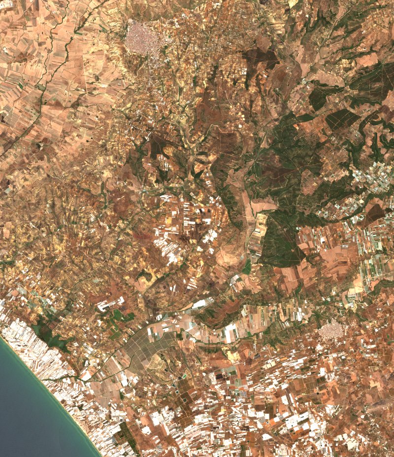 Gela (IT) vu par Sentinel-2 le 15 juillet