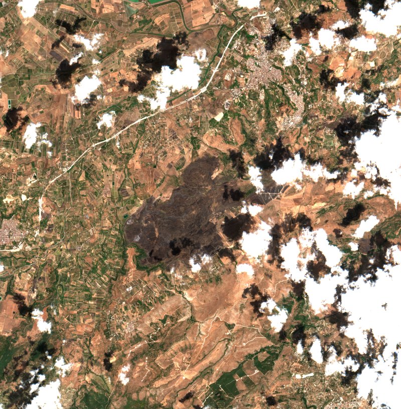 Carlentini (IT) vu par Sentinel-2 le 25 juillet