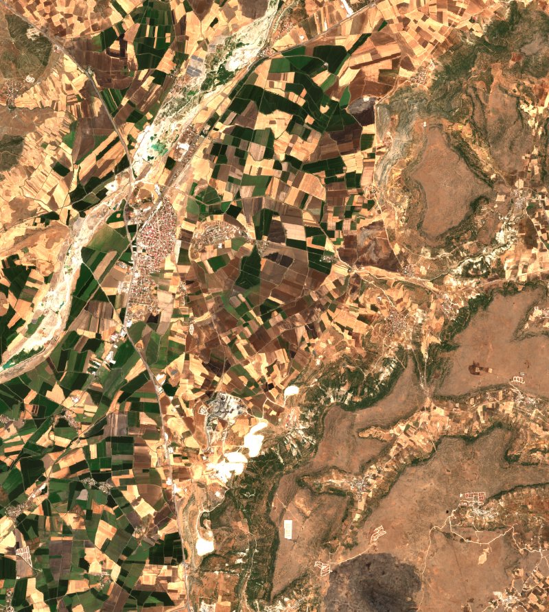 Pazarcık (TR) vu par Sentinel-2 le 2 août