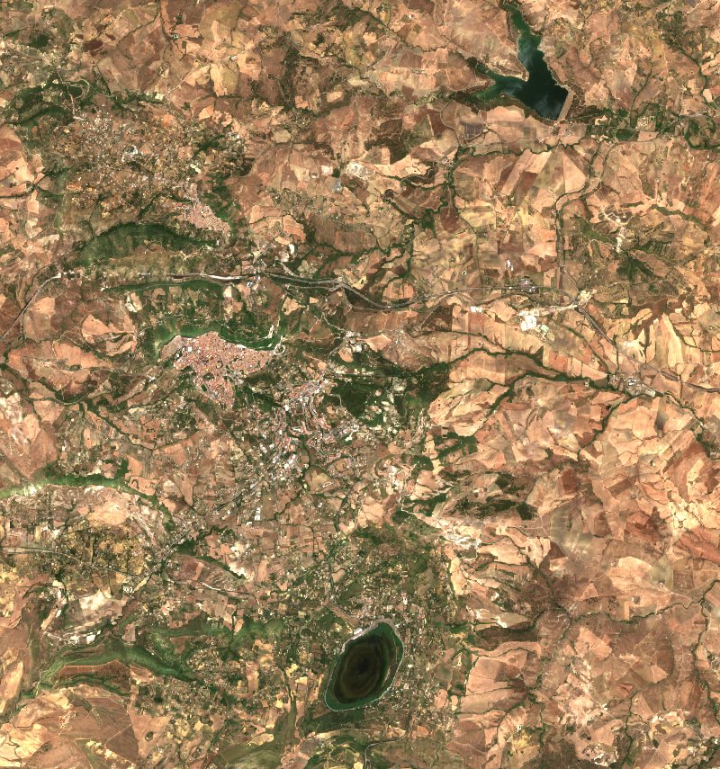 Enna (IT) vu par Sentinel-2 le 15 juillet
