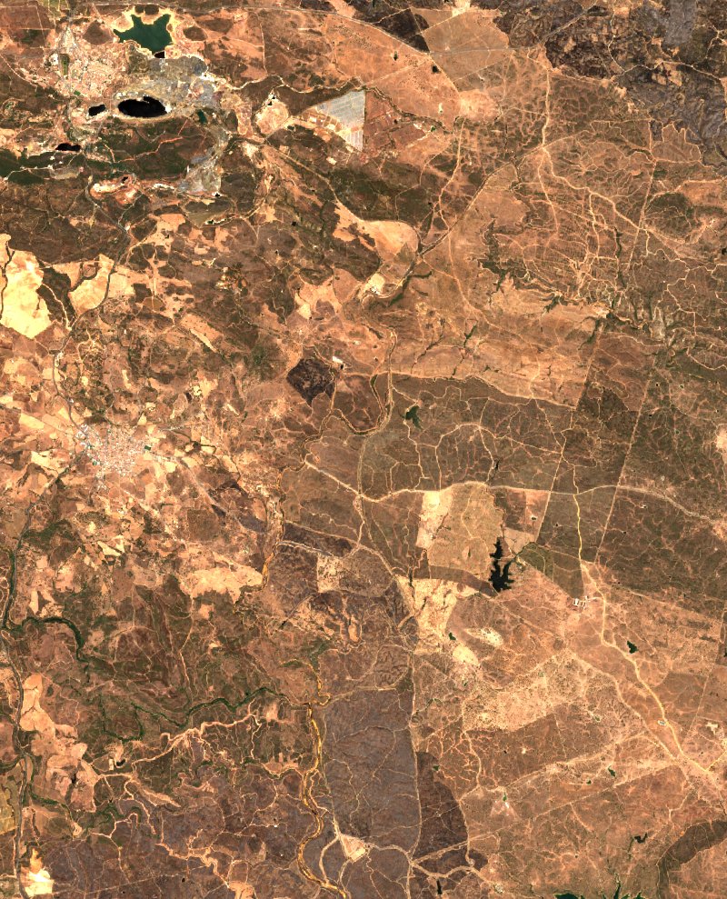 Alosno (ES) vu par Sentinel-2 le 24 juillet