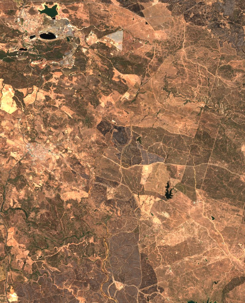 Alosno (ES) vu par Sentinel-2 le 26 juillet