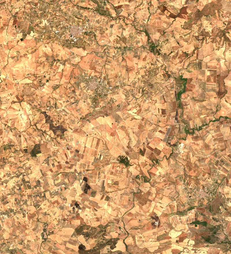 Villalba (IT) vu par Sentinel-2 le 20 juillet