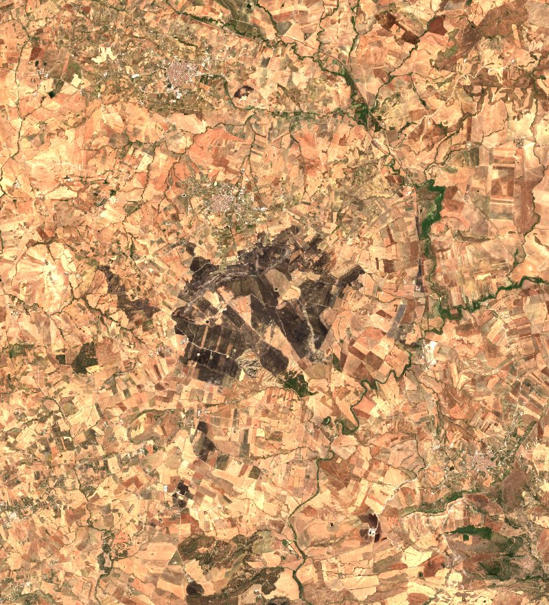 Villalba (IT) vu par Sentinel-2 le 25 juillet