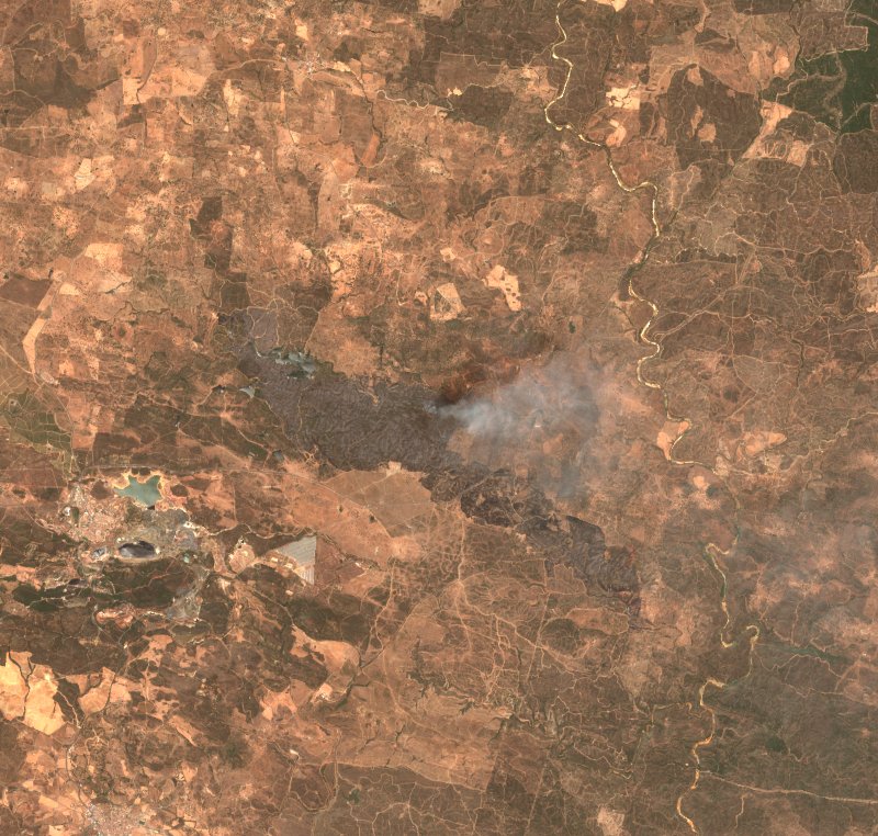 Alosno (ES) vu par Sentinel-2 le 22 juillet