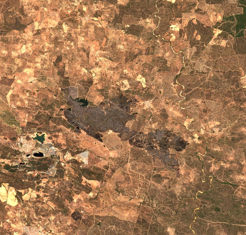 Alosno (ES) vu par Sentinel-2 le 24 juillet