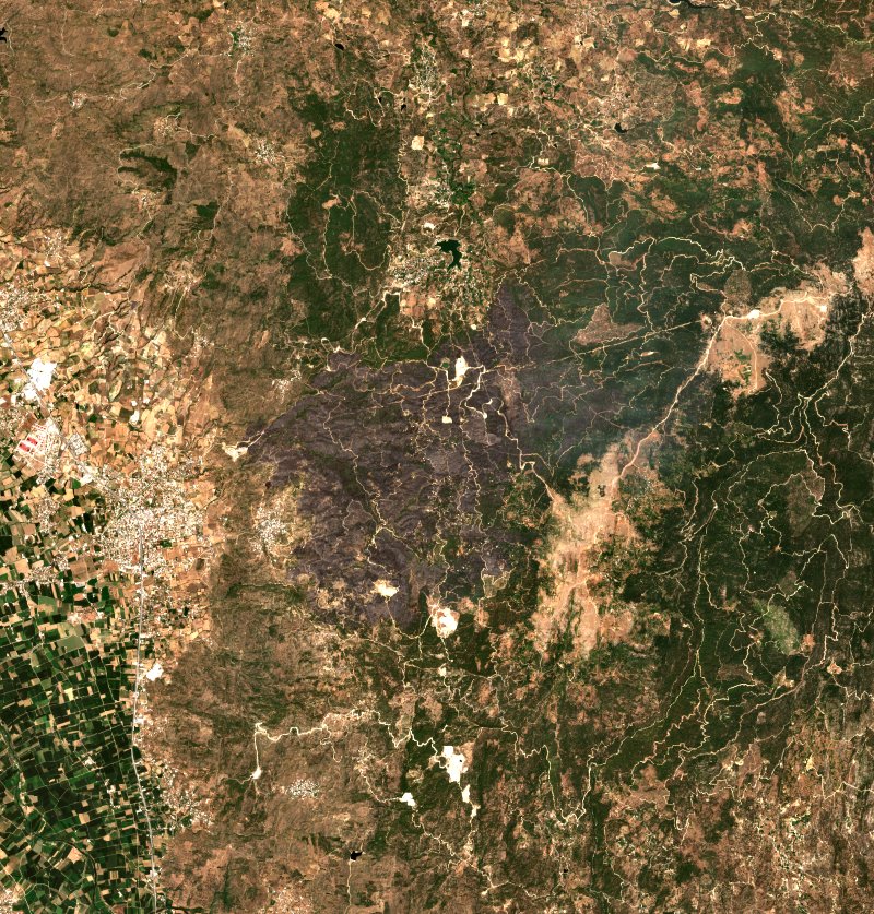 Çine (TR) vu par Sentinel-2 le 1er août