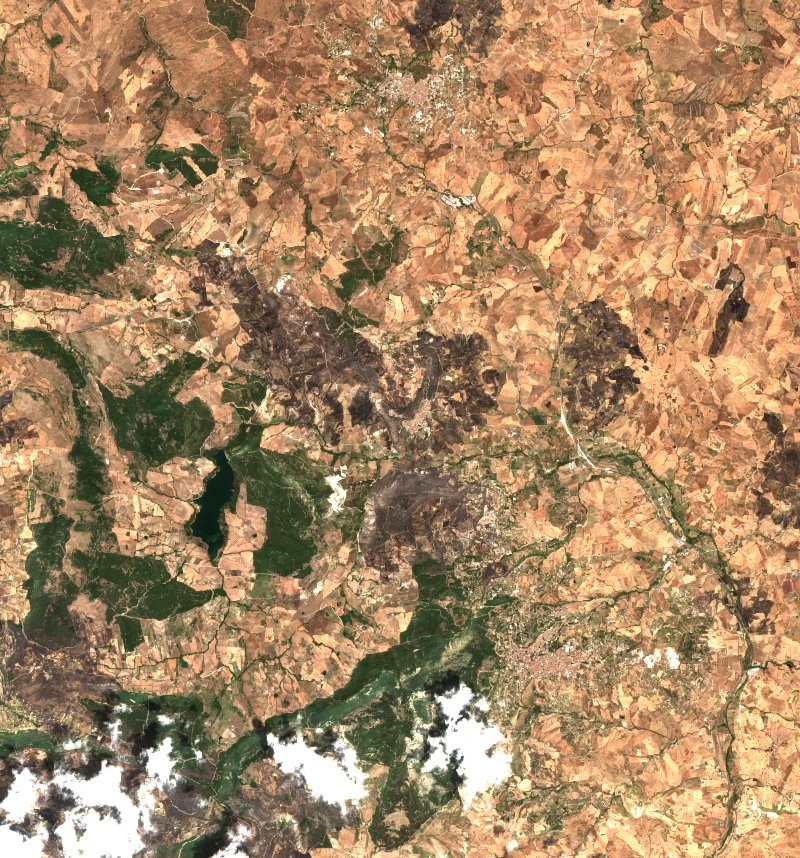 Castronovo di Sicilia (IT) vu par Sentinel-2 le 25 juillet
