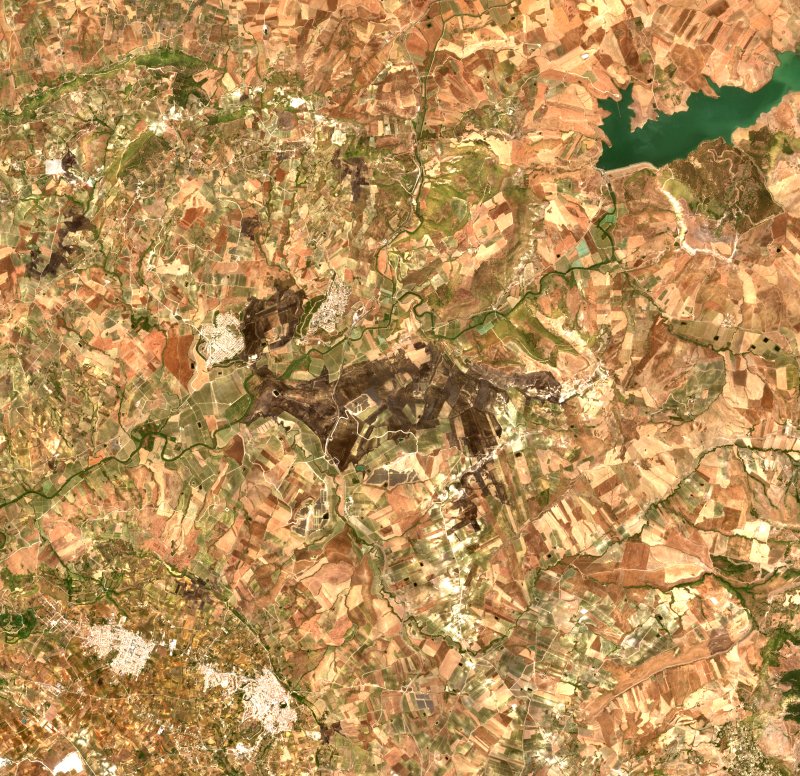 Contessa Entellina (IT) vu par Sentinel-2 le 22 juillet