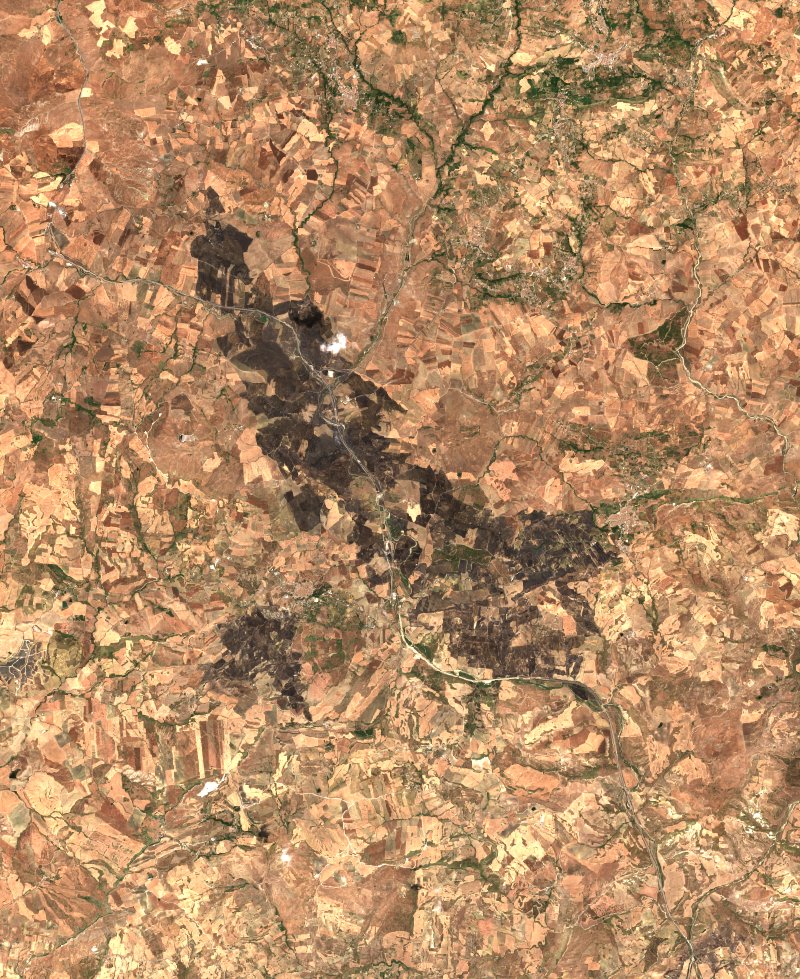 Resuttano (IT) vu par Sentinel-2 le 25 juillet