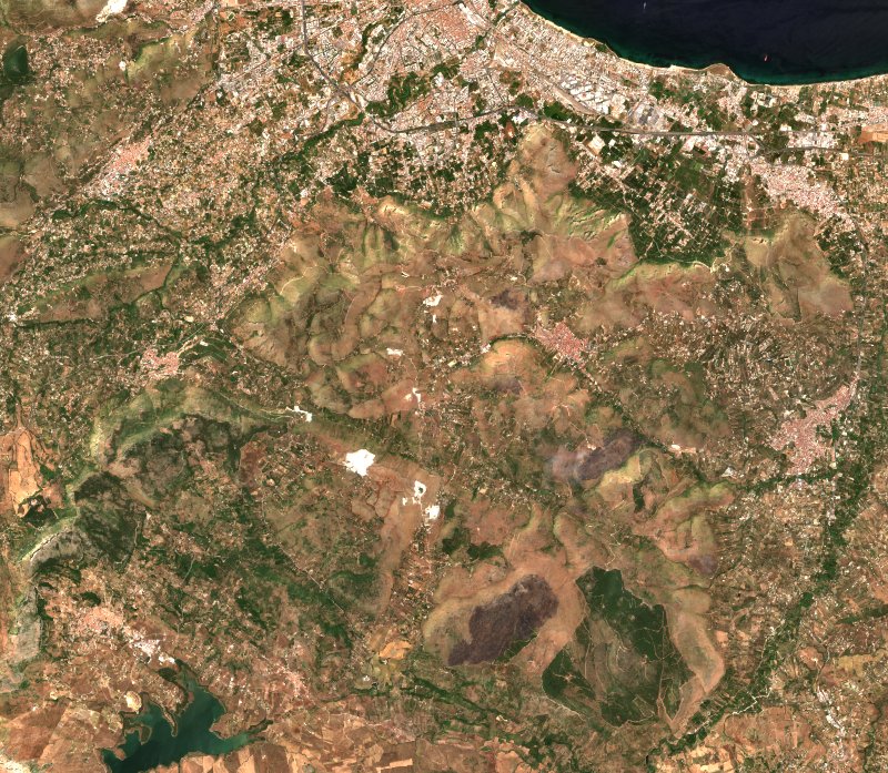 Belmonte Mezzagno (IT) vu par Sentinel-2 le 15 juillet