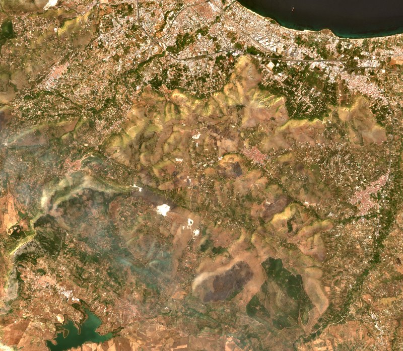 Belmonte Mezzagno (IT) vu par Sentinel-2 le 22 juillet