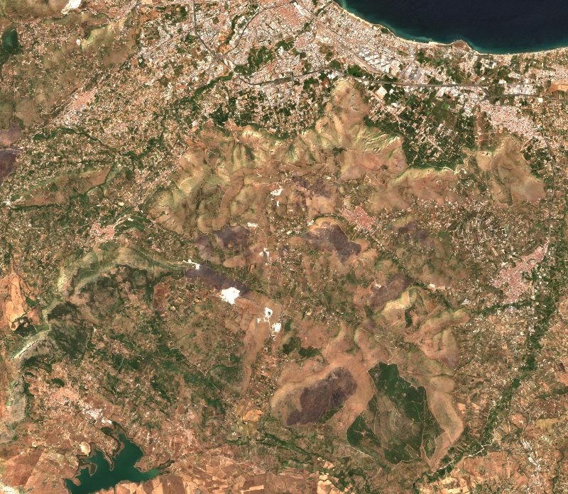 Belmonte Mezzagno (IT) vu par Sentinel-2 le 25 juillet