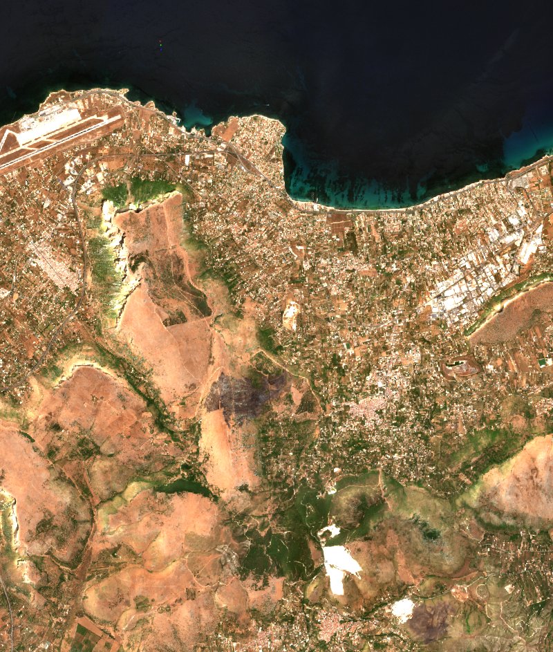 Monreale (IT) vu par Sentinel-2 le 20 juillet