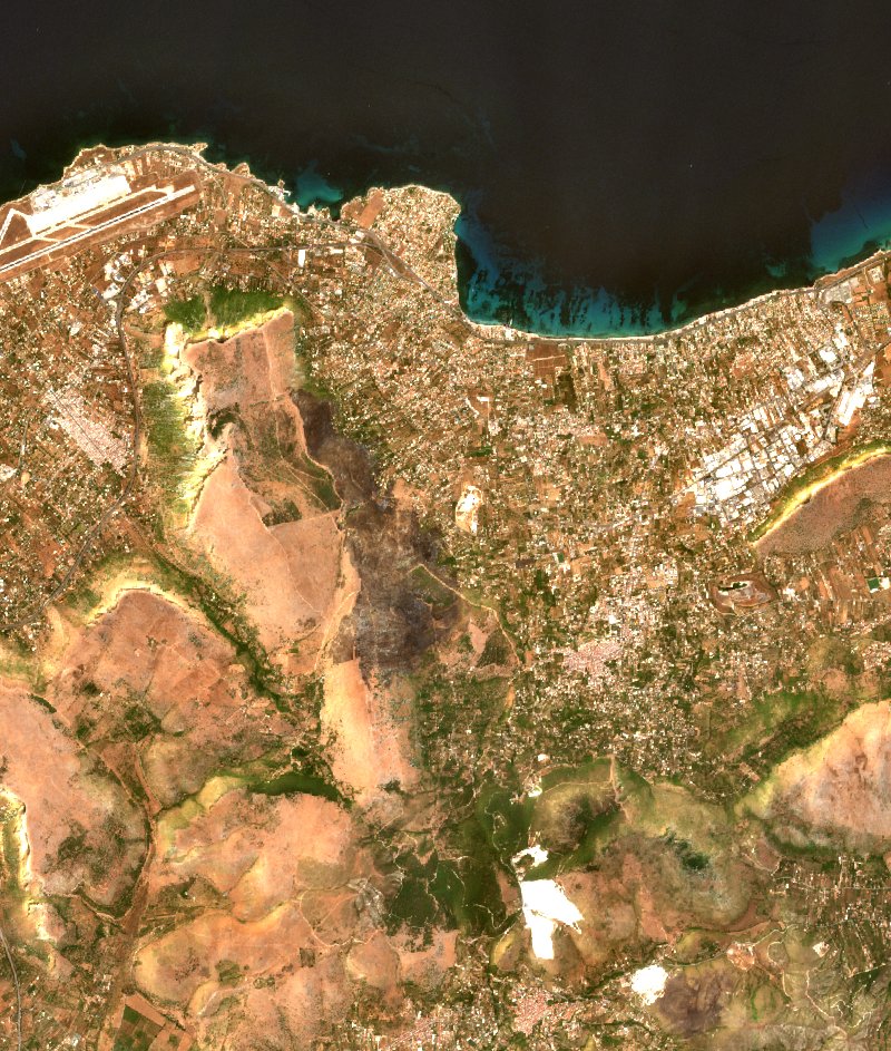 Monreale (IT) vu par Sentinel-2 le 22 juillet