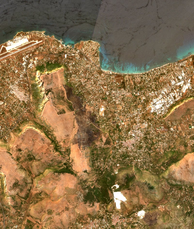 Monreale (IT) vu par Sentinel-2 le 23 juillet