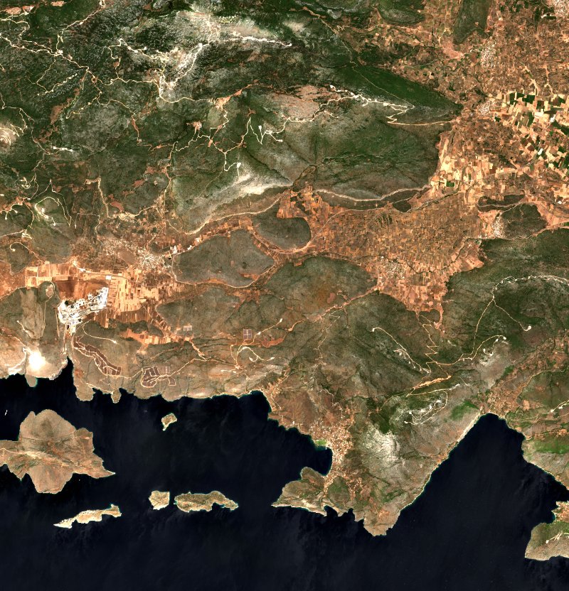 Δημοτική Ενότητα Θίσβης (GR) vu par Sentinel-2 le 30 juillet