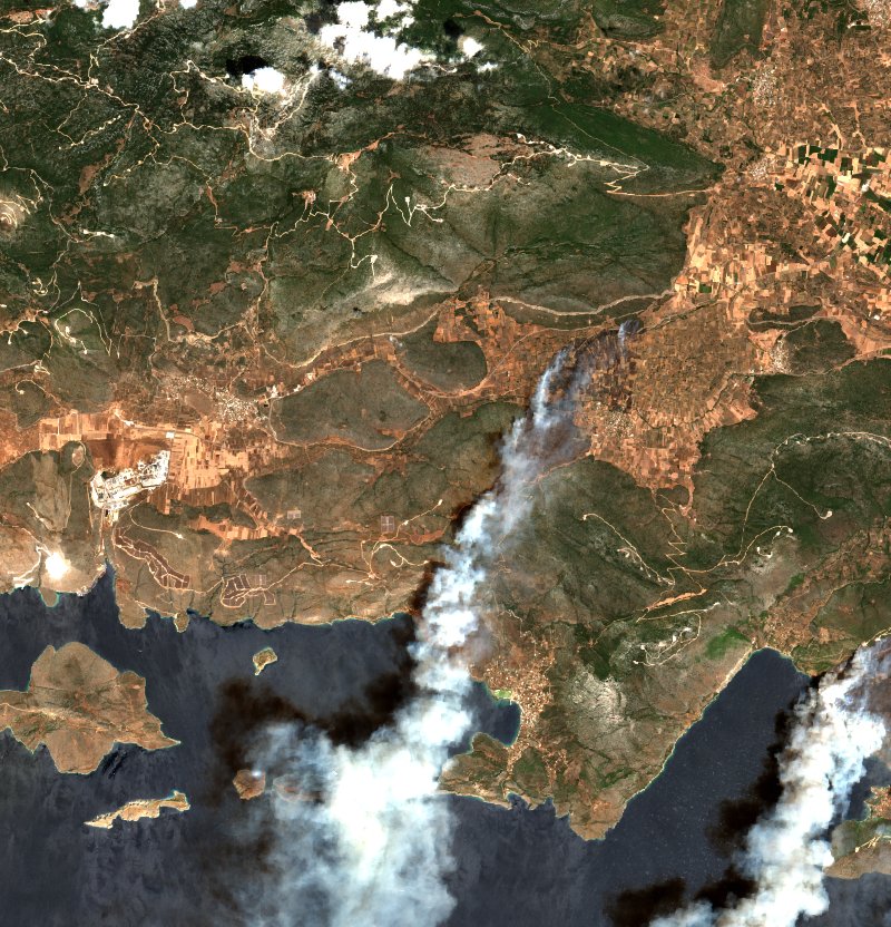Δημοτική Ενότητα Θίσβης (GR) vu par Sentinel-2 le 31 juillet