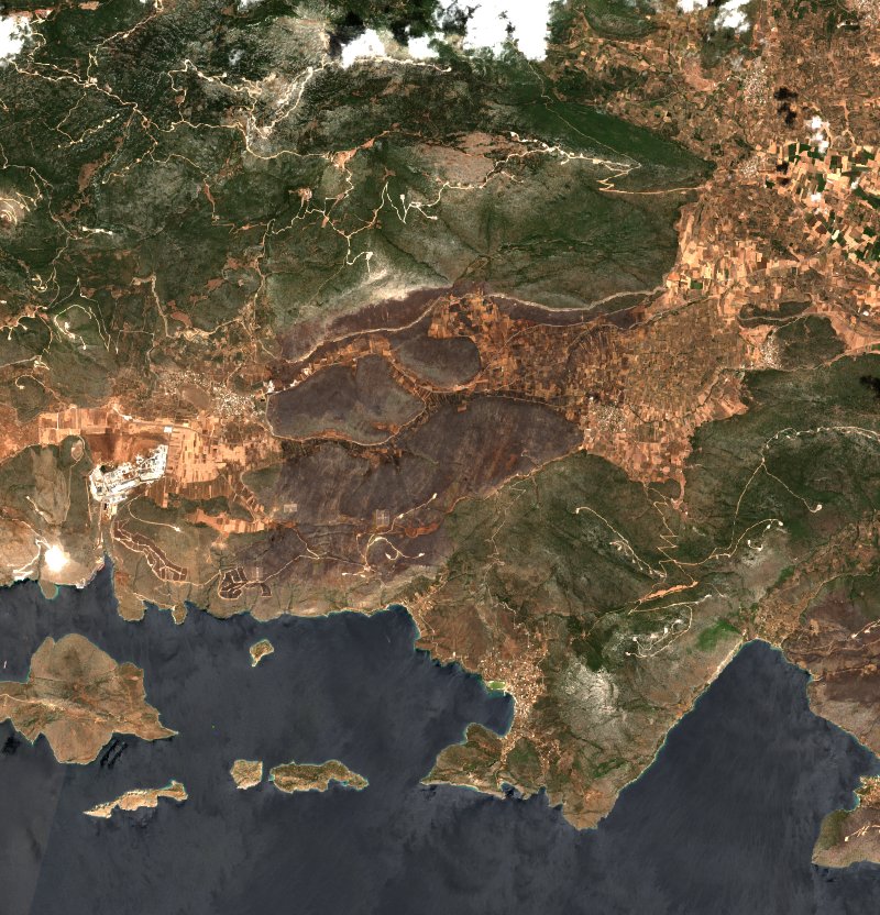 Δημοτική Ενότητα Θίσβης (GR) vu par Sentinel-2 le 2 août