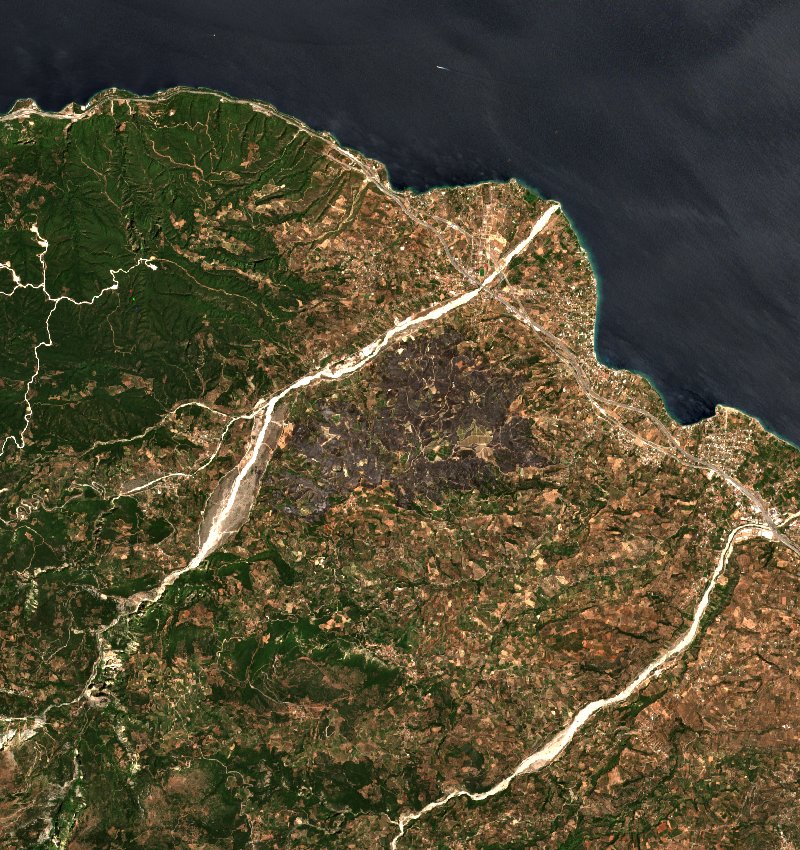 Δημοτική Ενότητα Ερινεού (GR) vu par Sentinel-2 le 2 août