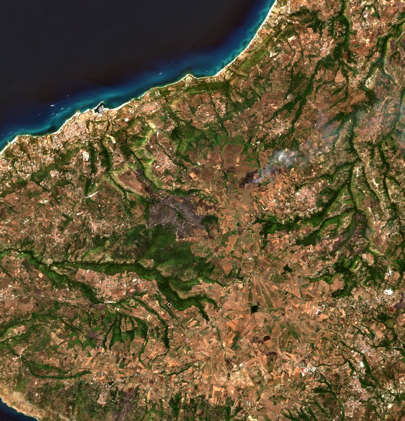 Drapia (IT) vu par Sentinel-2 le 22 juillet