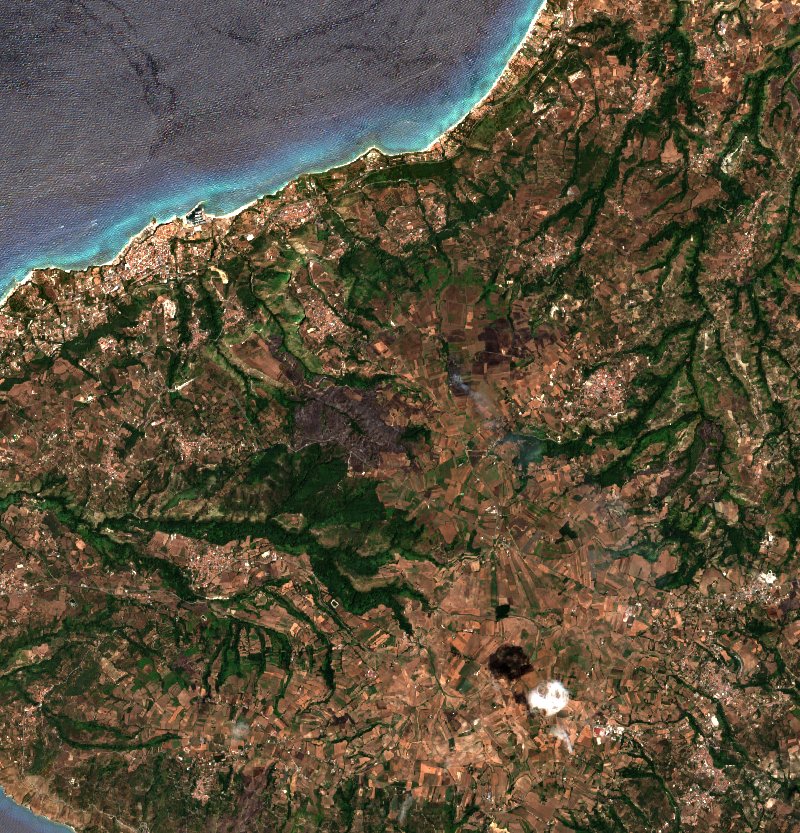 Drapia (IT) vu par Sentinel-2 le 25 juillet