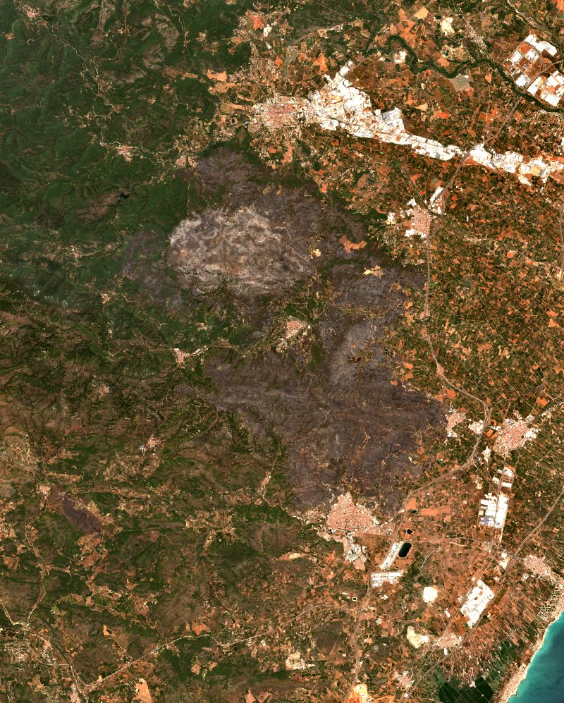 Artana (ES) vu par Sentinel-2 le 30 juillet