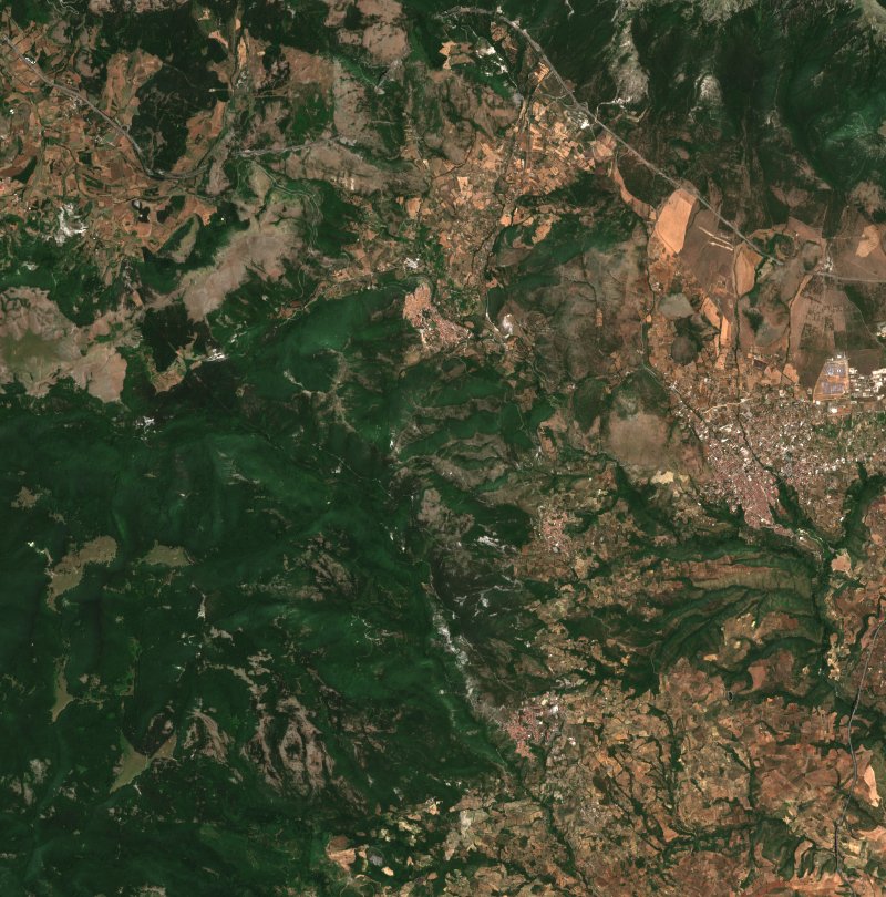 Morano Calabro (IT) vu par Sentinel-2 le 15 juillet
