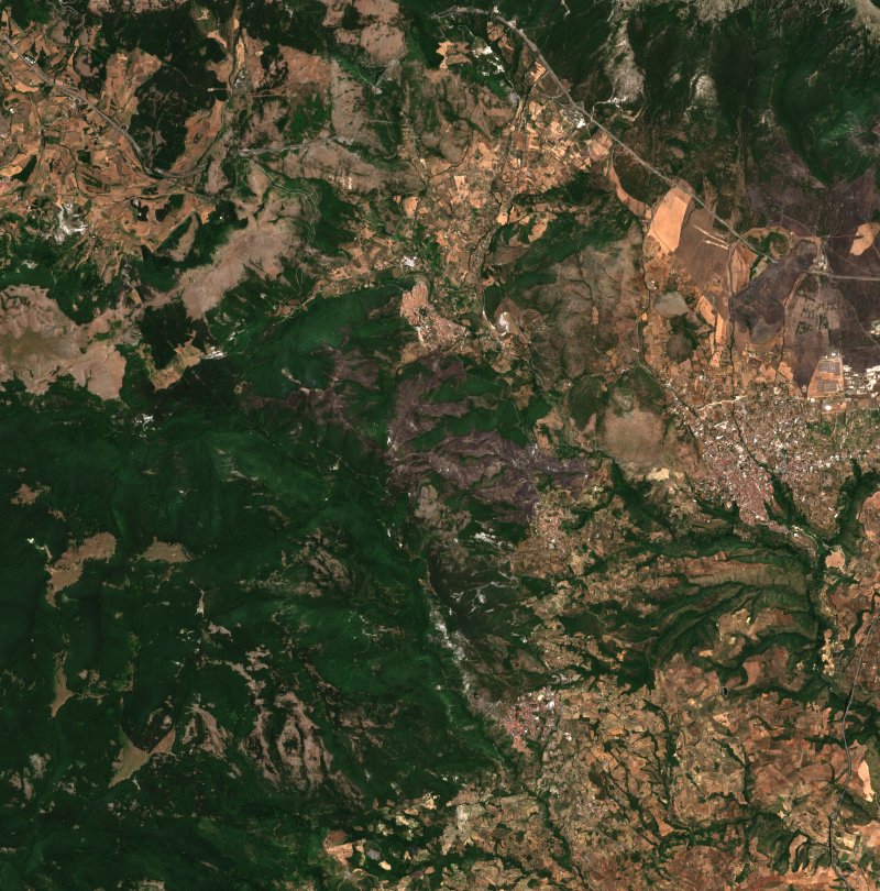 Morano Calabro (IT) vu par Sentinel-2 le 25 juillet