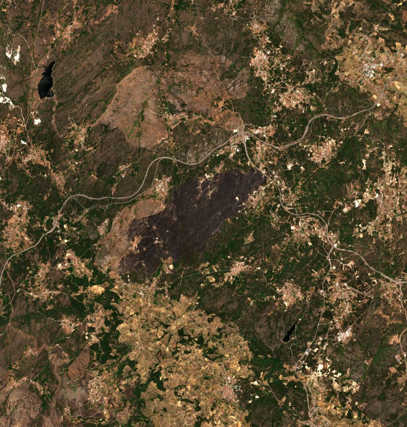 Vilar de Maçada (PT) vu par Sentinel-2 le 27 juillet