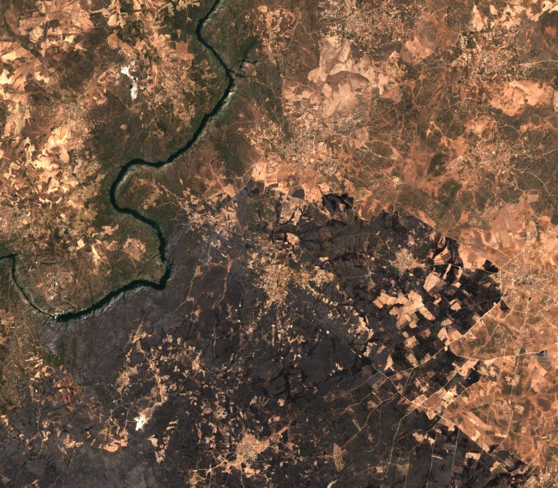Fariza (ES) vu par Sentinel-2 le 1er août