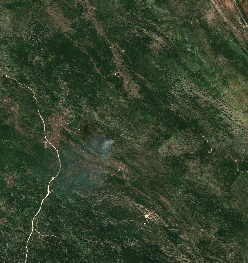 Cetinje (ME) vu par Sentinel-2 le 1er août