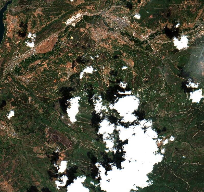Castropodame (ES) vu par Sentinel-2 le 19 juillet