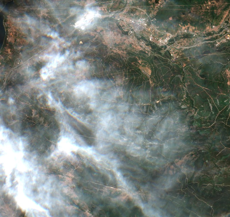 Castropodame (ES) vu par Sentinel-2 le 22 juillet