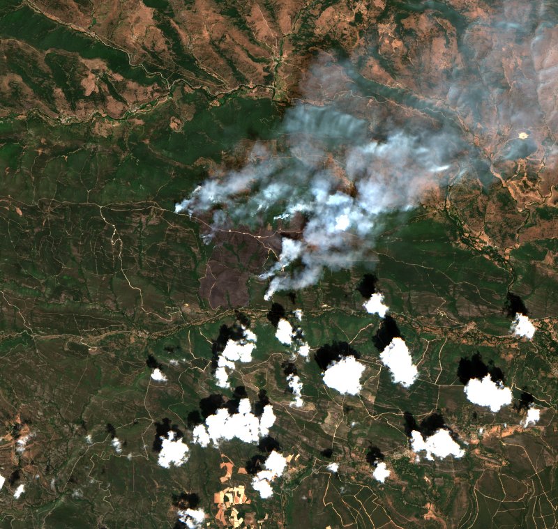 Valdesamario (ES) vu par Sentinel-2 le 24 juillet