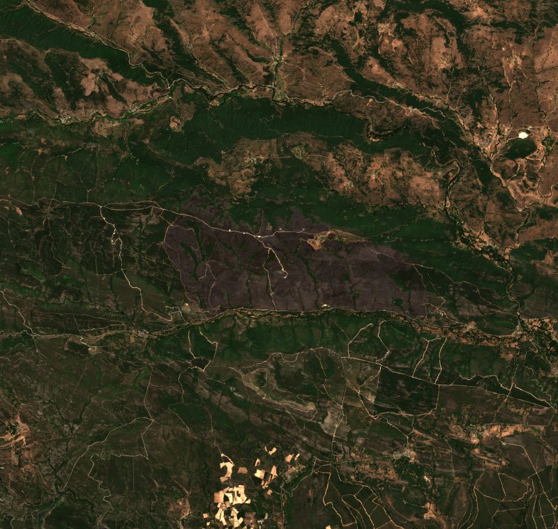Valdesamario (ES) vu par Sentinel-2 le 27 juillet