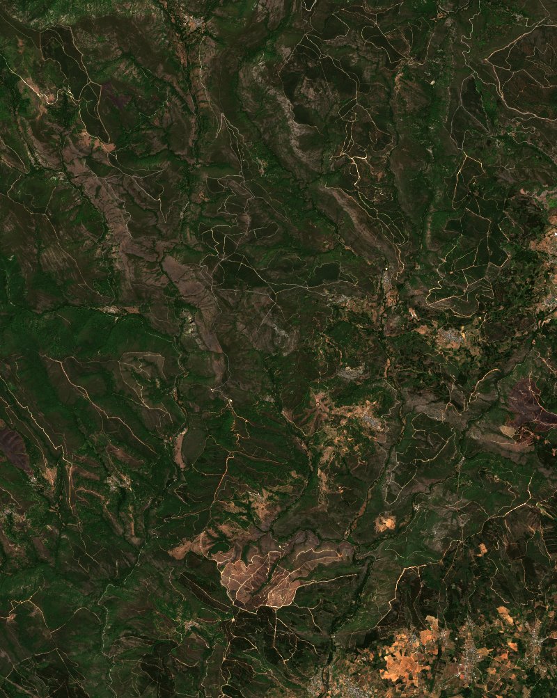 Villafranca del Bierzo (ES) vu par Sentinel-2 le 27 juillet