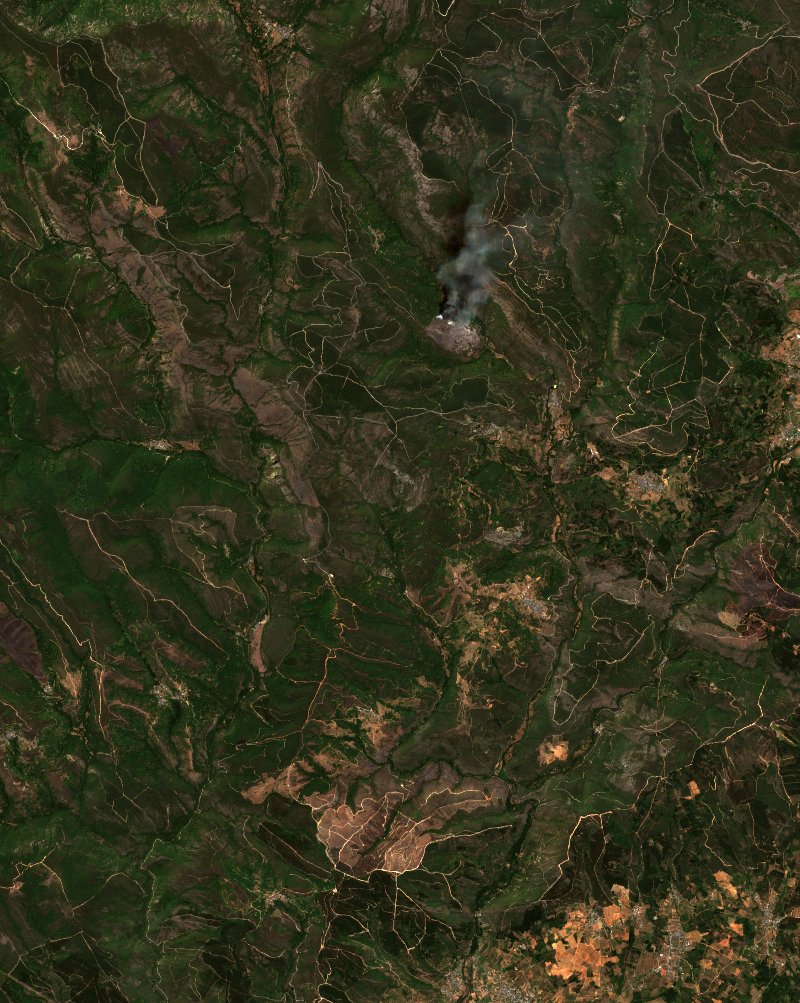 Villafranca del Bierzo (ES) vu par Sentinel-2 le 29 juillet
