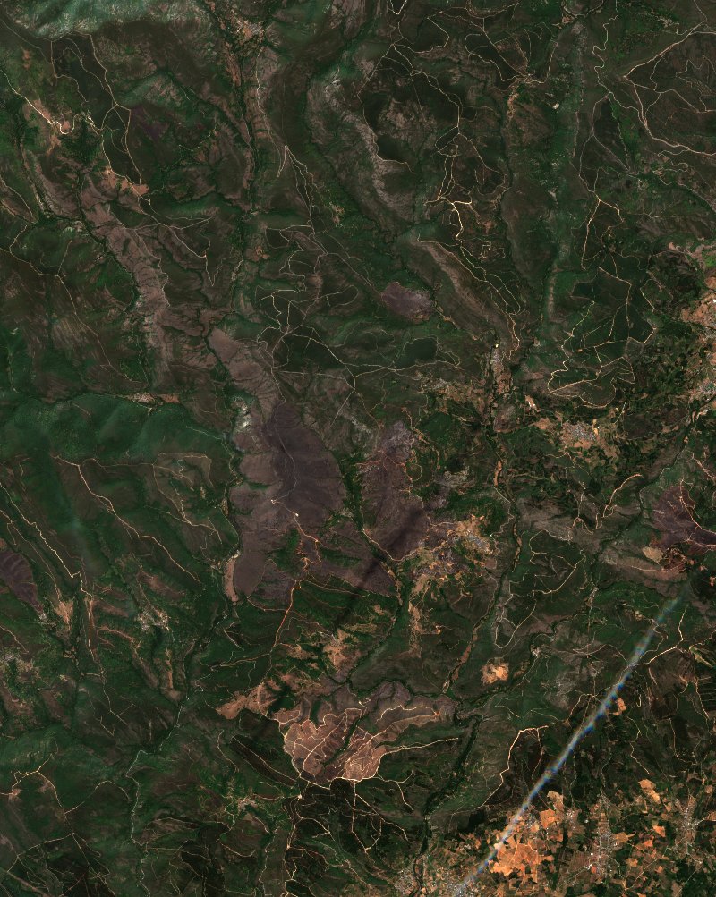 Villafranca del Bierzo (ES) vu par Sentinel-2 le 1er août