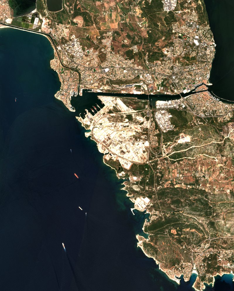 Martigues seen by Sentinel-2 on 22 July