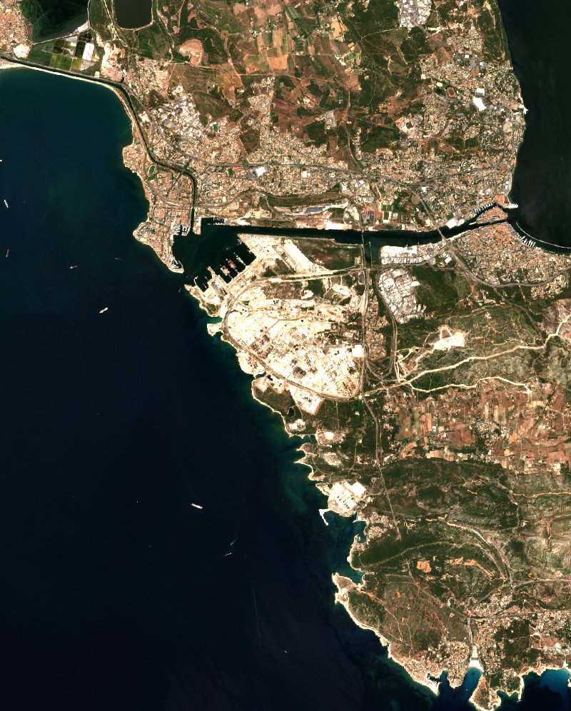 Martigues seen by Sentinel-2 on 24 July