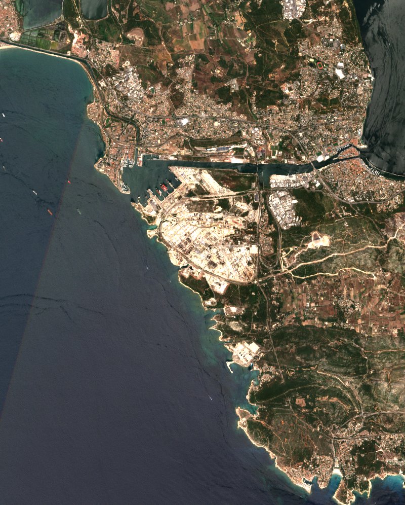 Martigues seen by Sentinel-2 on 30 July