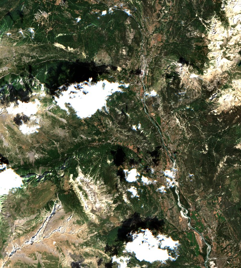 Freissinières seen by Sentinel-2 on 17 July