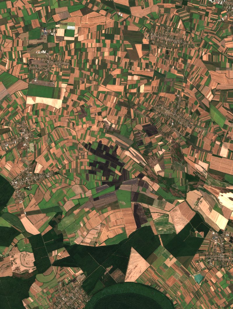 Општина Пећинци (RS) vu par Sentinel-2 le 1er août