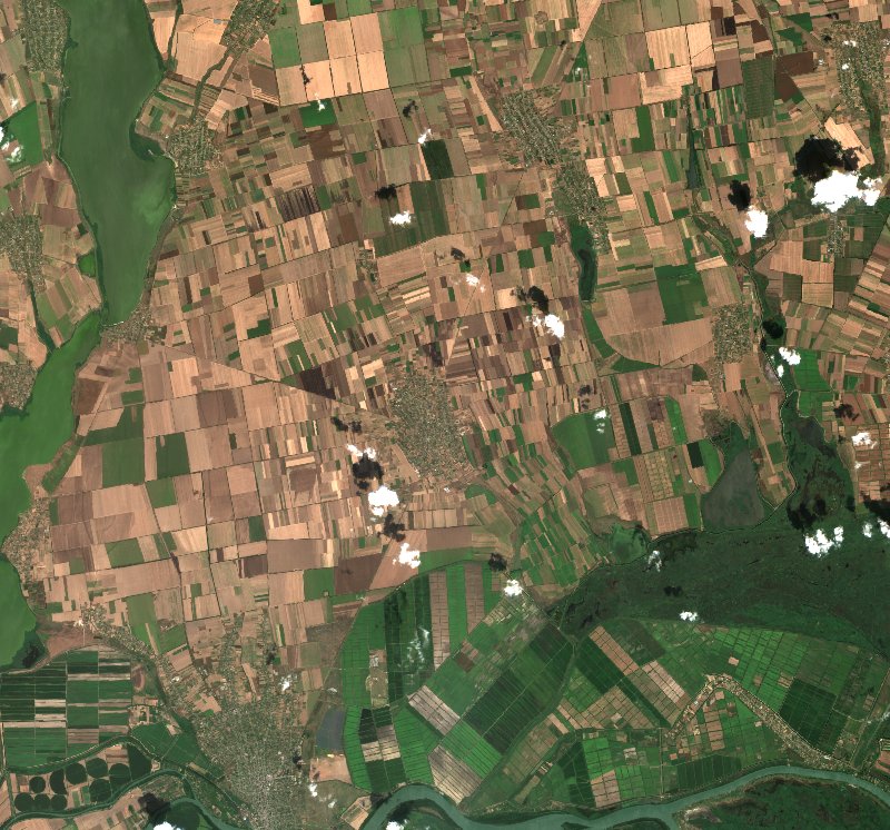 Кілійська міська громада (UA) vu par Sentinel-2 le 25 juillet