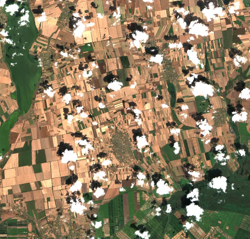 Кілійська міська громада (UA) vu par Sentinel-2 le 15 juillet